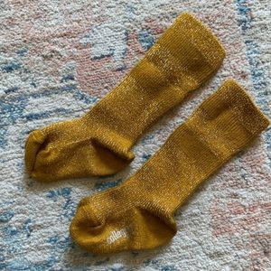 Mustard Glitter Varsity Collegien Knee Socks 6-12m